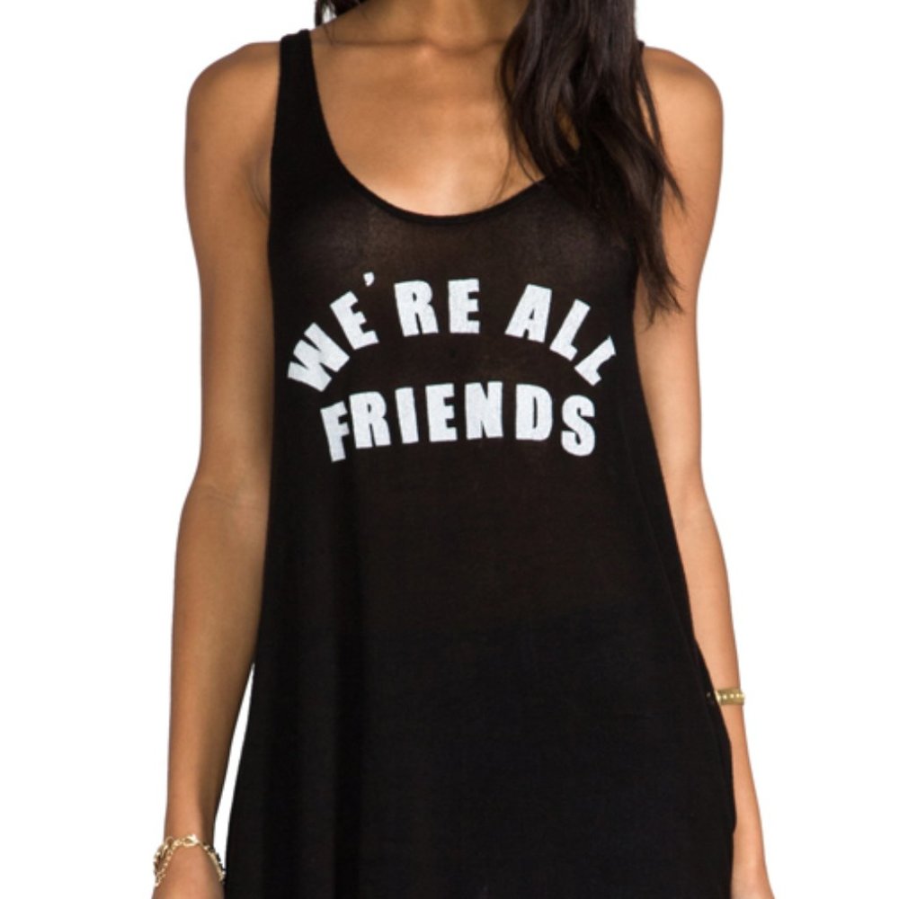 WILDFOX SWIM black graphic knit coverup